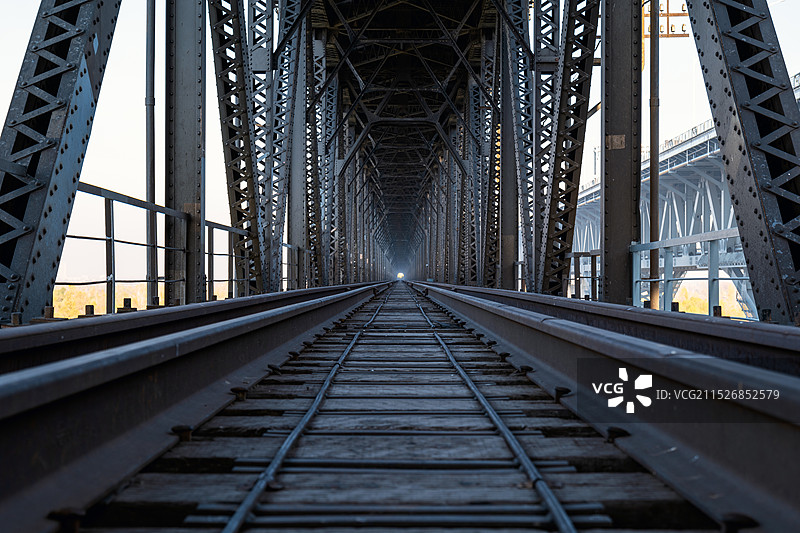 松花江废弃铁路桥（老公铁桥）图片素材