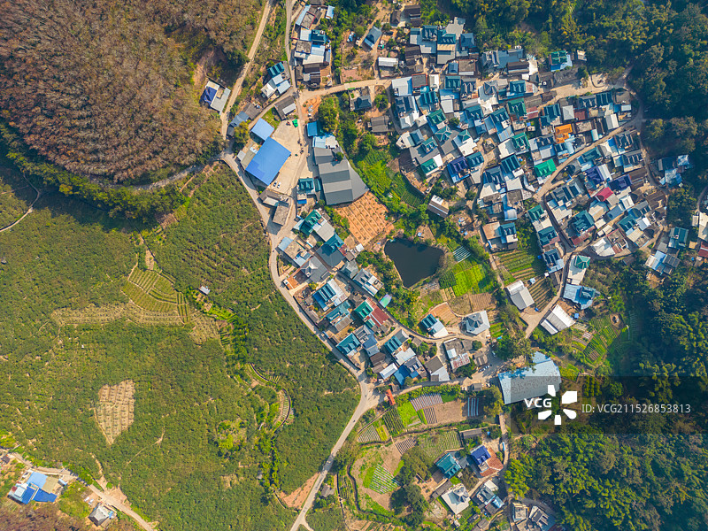 航拍乡村田园风光图片素材