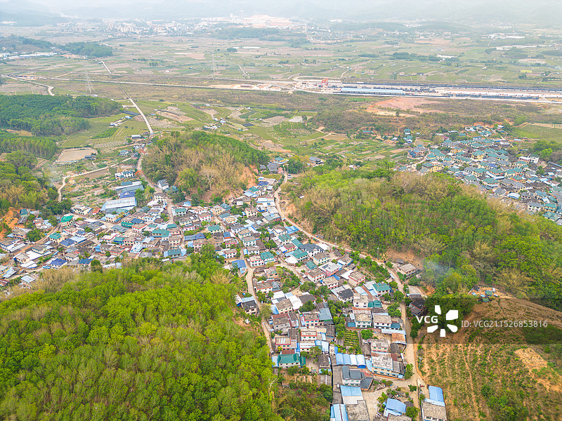 航拍乡村田园风光图片素材