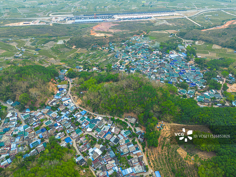 航拍乡村田园风光图片素材