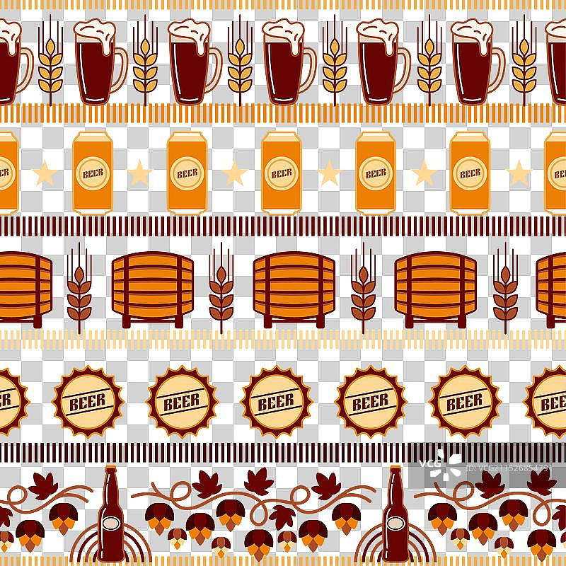 啤酒图标几何形状无缝图案图片素材