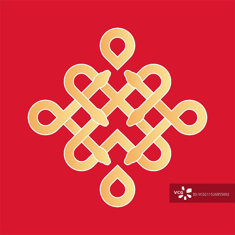 蛇年中国结插画图片素材