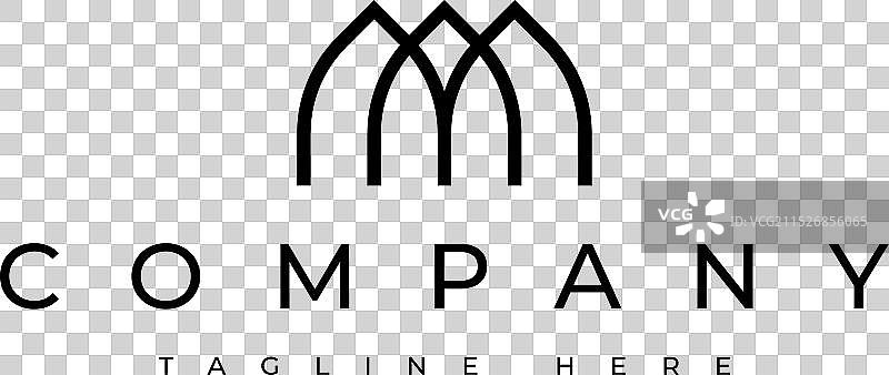 极简抽象拱形标志设计图片素材