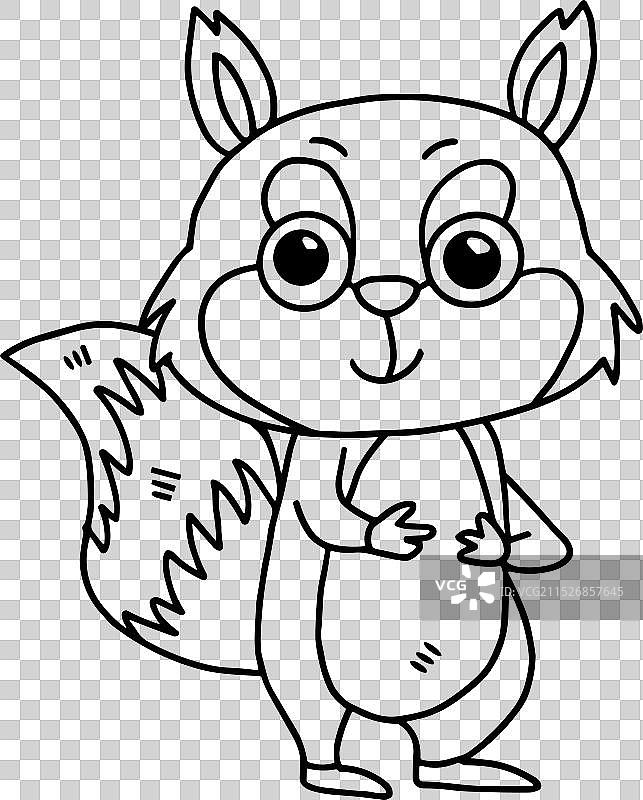 咧嘴笑的可爱卡通松鼠图片素材