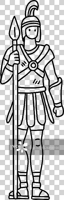 身着罗马服饰的男人手持长矛图片素材