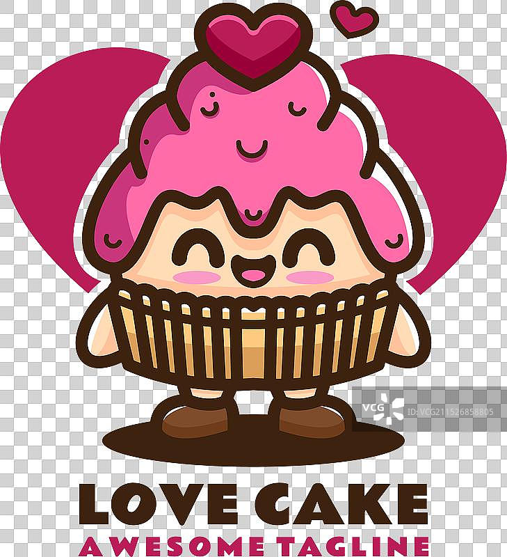 卡通风格爱心蛋糕logo图片素材