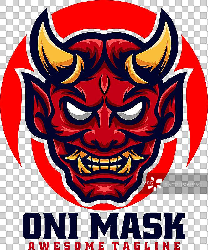 简约风格鬼面具吉祥物标志图片素材