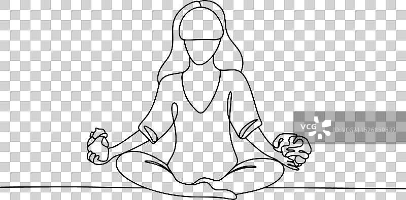 冥想平衡单线设计图片素材