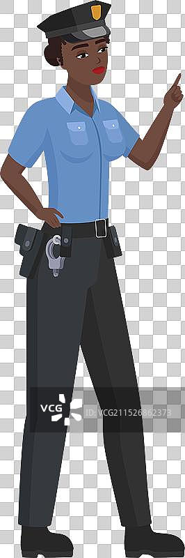 黑色女警察指向图片素材
