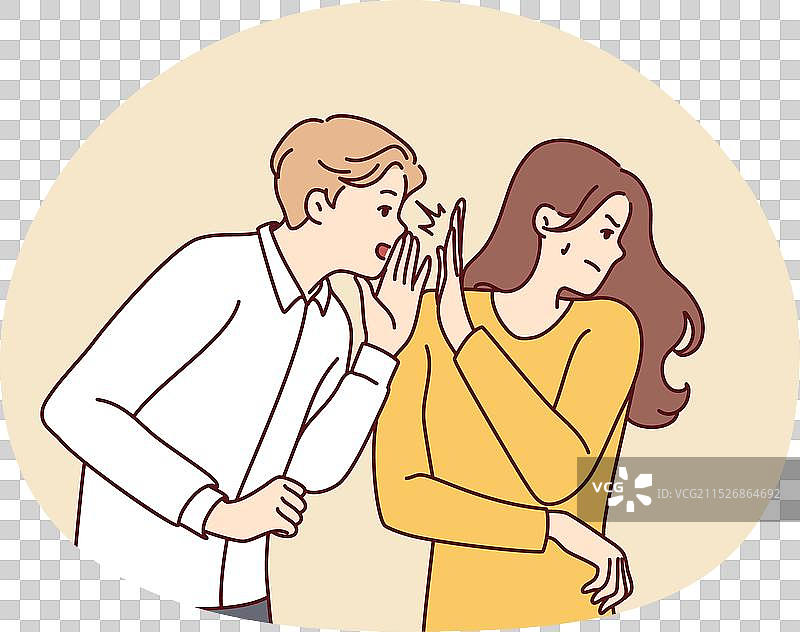 自给自足的女人转身避开尖叫图片素材