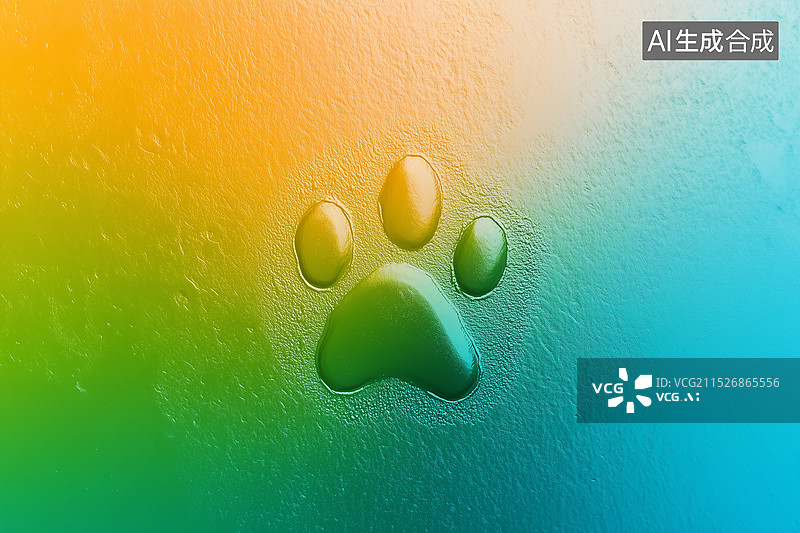 【AI数字艺术】美丽而平坦的可爱猫爪印纹理高清壁纸图片素材