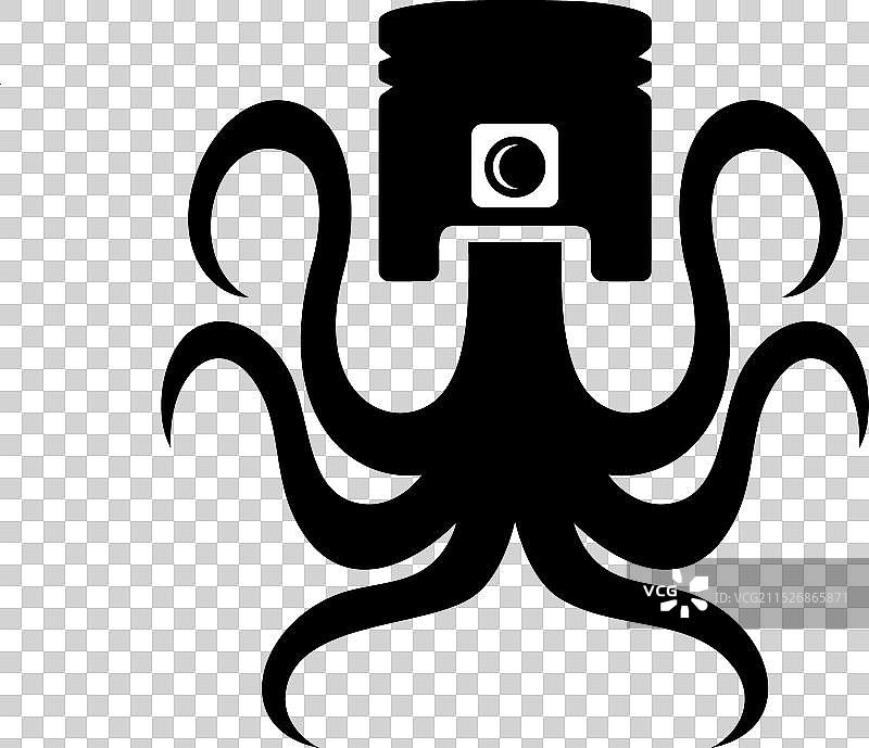 黑色章鱼活塞图片素材