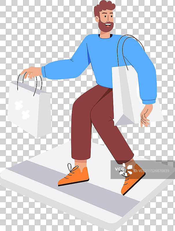 卡片店的扁平人物图片素材