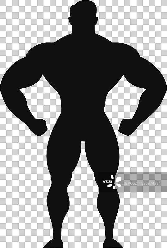 健壮的健美运动员剪影黑色3图片素材