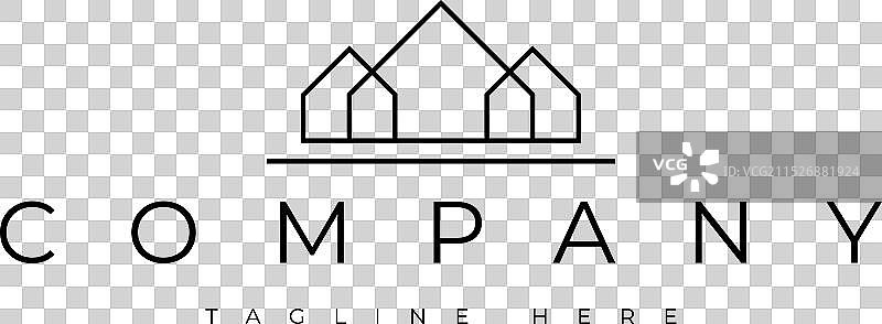 房地产房屋线条Logo设计图片素材