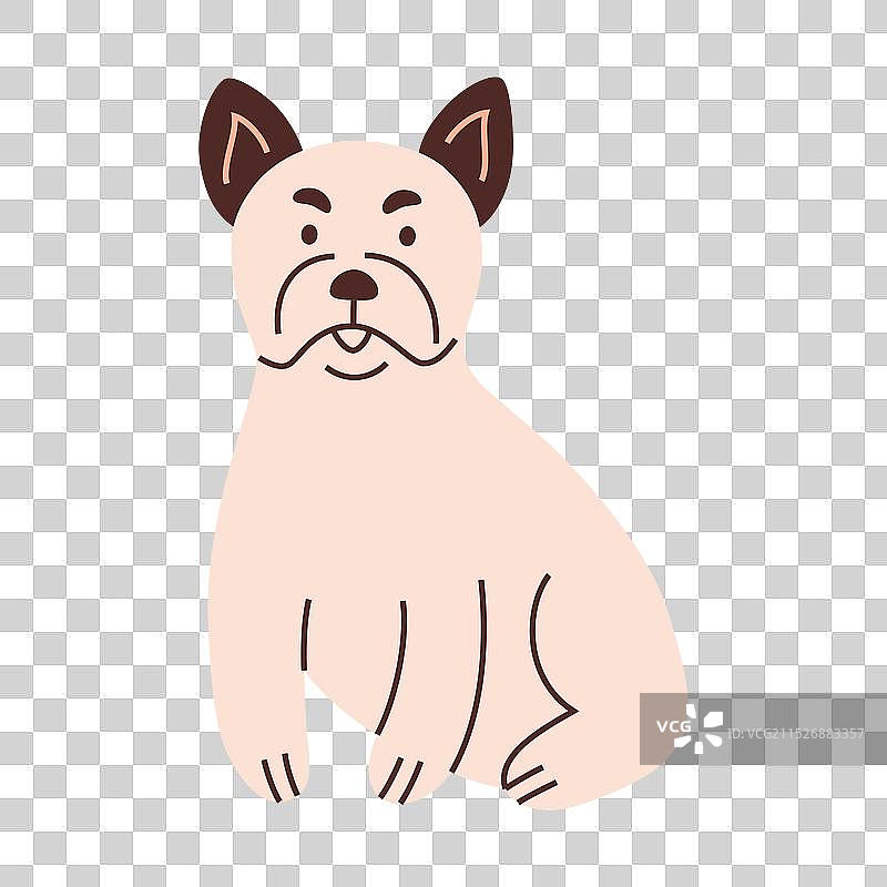 可爱的法国斗牛犬卡通图片素材