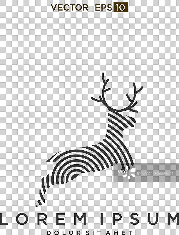 驯鹿户外品牌logo线条图标图片素材