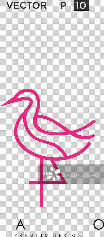 粉色火烈鸟logo模板设计图片素材