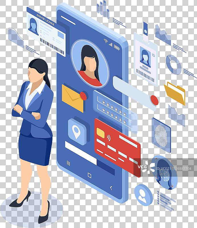 2.5D个人数据保护系统图片素材