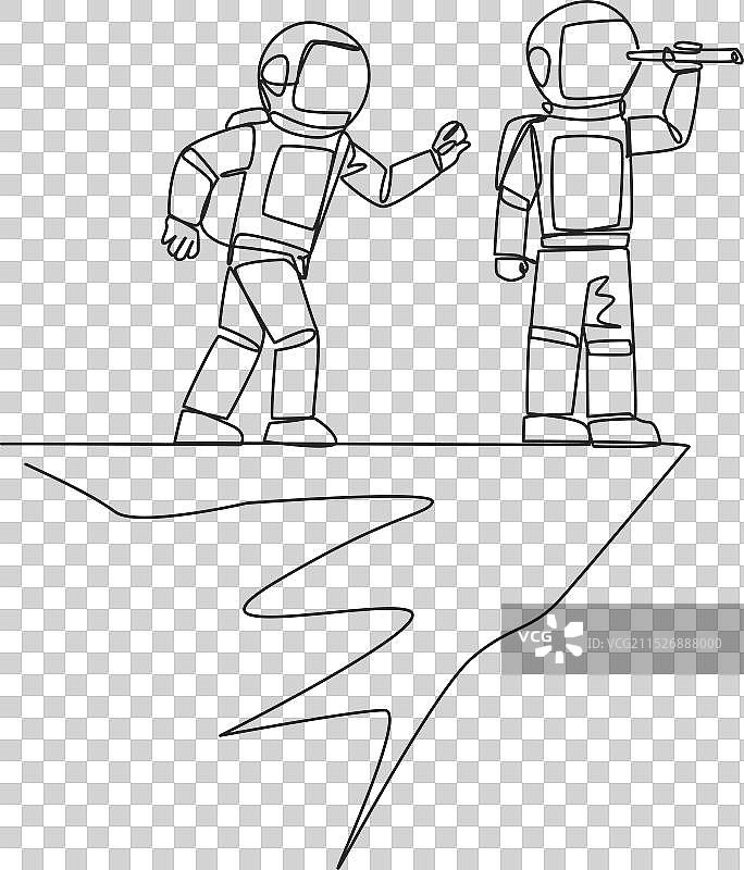 宇航员监控单线画图片素材