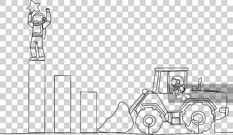 连续单线画宇航员图片素材