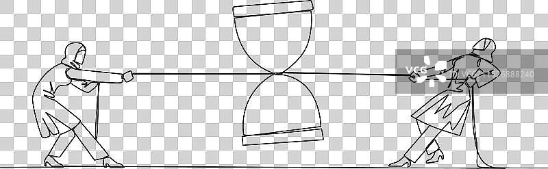 阿拉伯女商人单线连续画图片素材