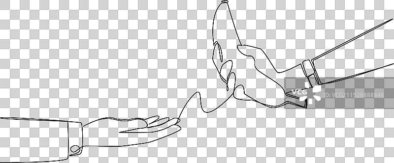 香蕉的单线连续手绘图片素材