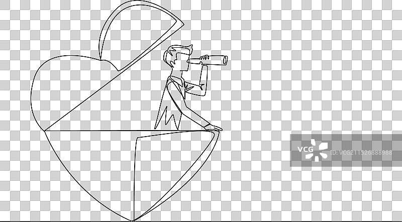 商人单线画图片素材