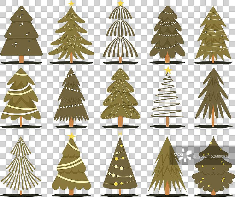 圣诞树合集卡通圣诞树图片素材