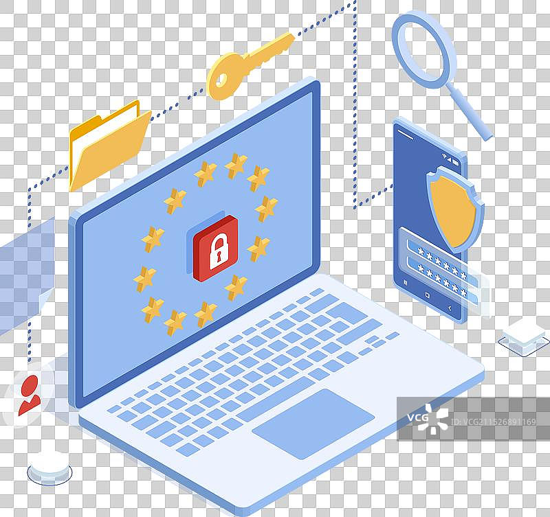 2.5D个人数据保护图片素材