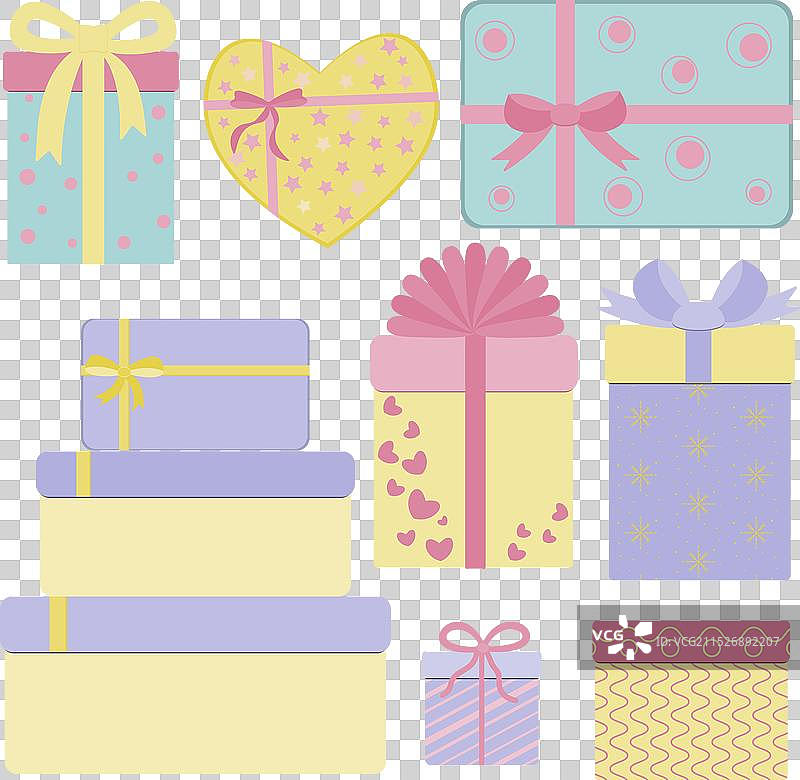 一套彩色礼品盒图片素材