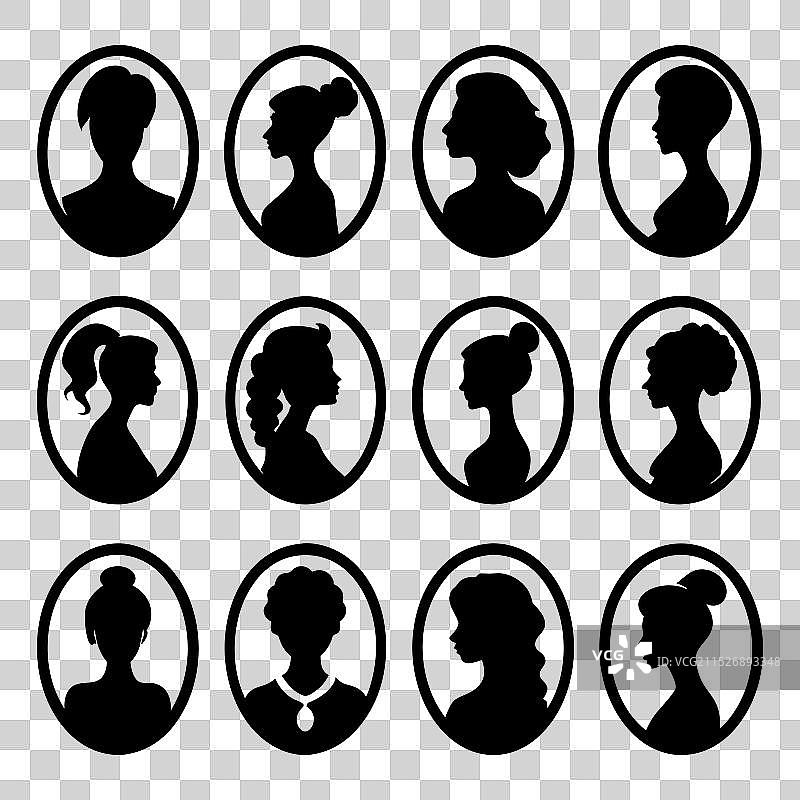 女孩浮雕肖像图片素材