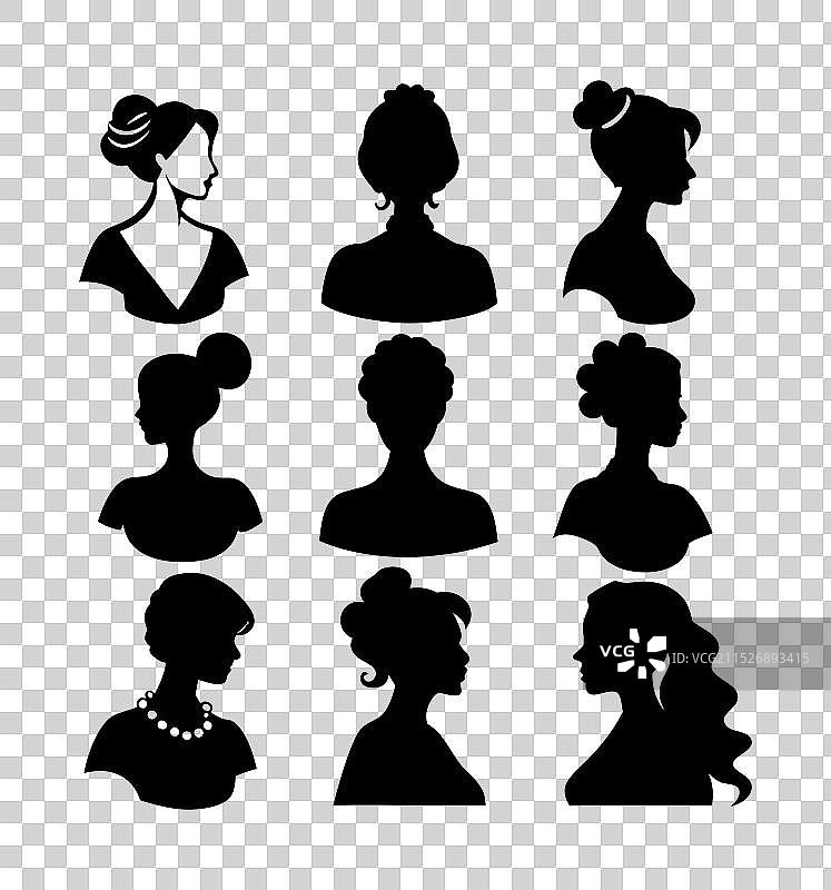 女士浮雕画像剪影图片素材