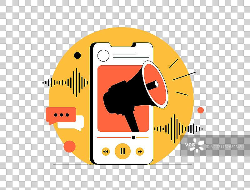 使用声音内容的音频营销图片素材
