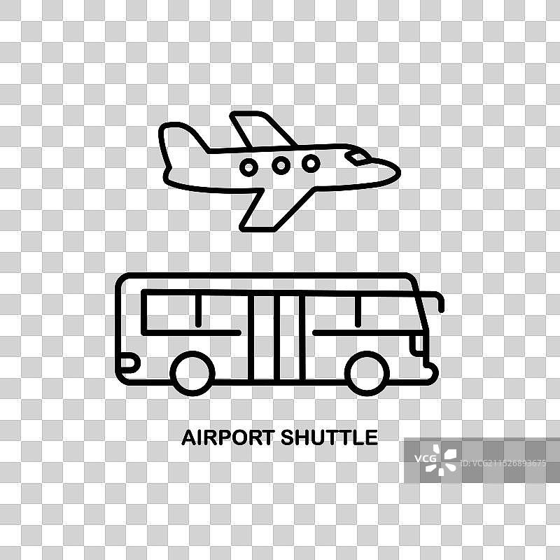 机场摆渡车轮廓图标图片素材