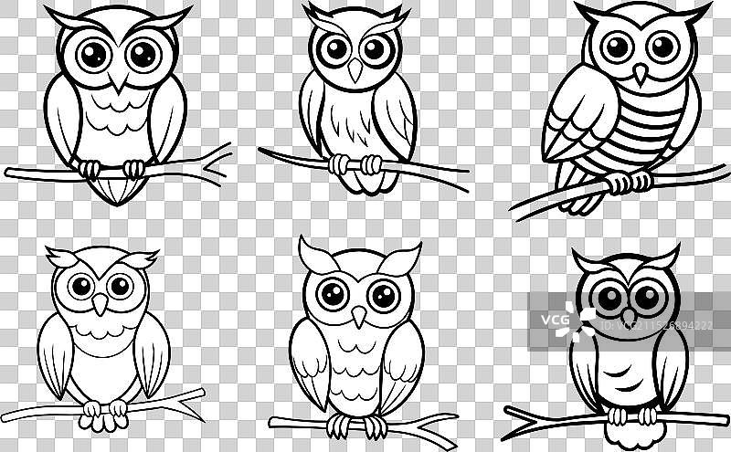 猫头鹰轮廓剪影图片素材