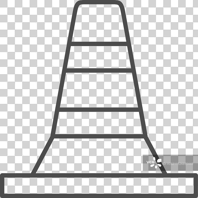 交通锥线条轮廓图标图片素材