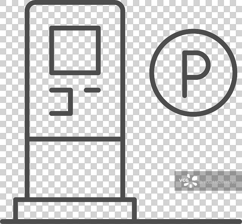 停车收费机线条轮廓图标图片素材