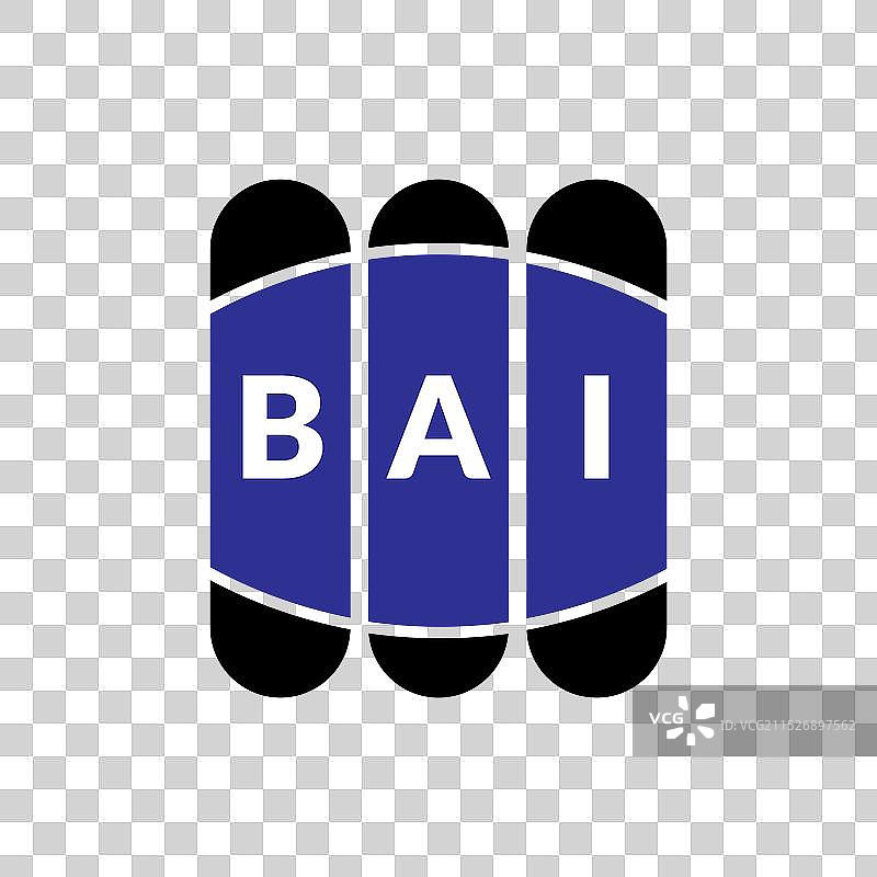 白色背景上的BAI字母LOGO设计图片素材