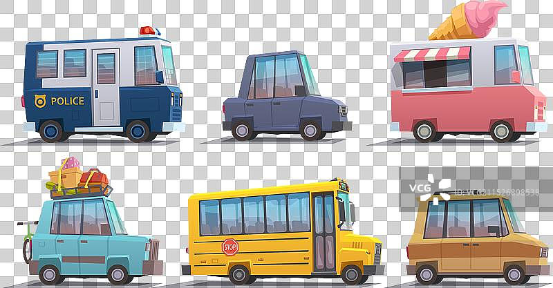 学校巴士和其他车辆图片素材
