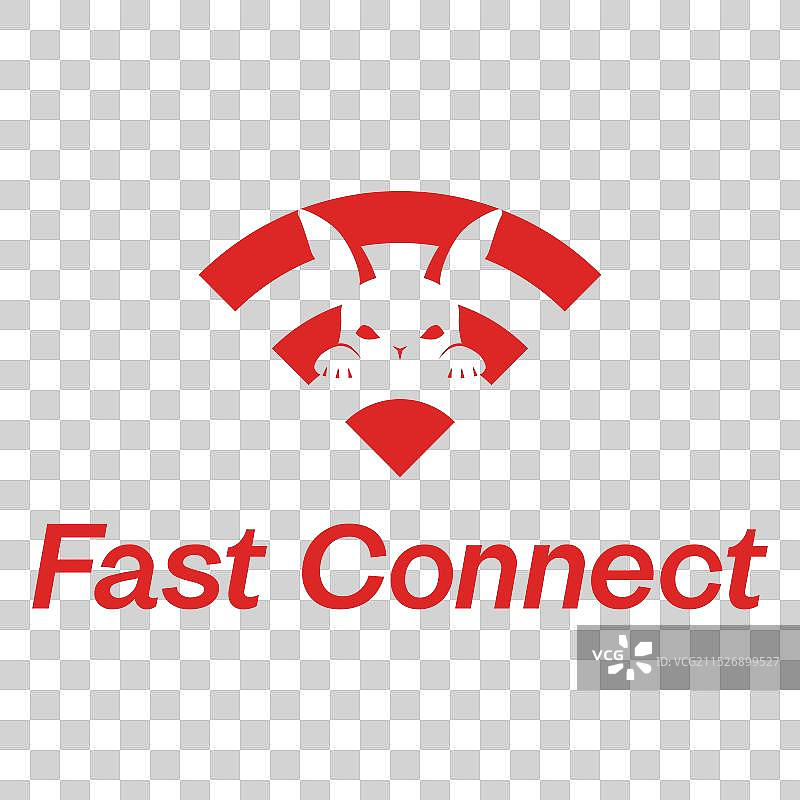 快速连接兔子简约logo设计图片素材
