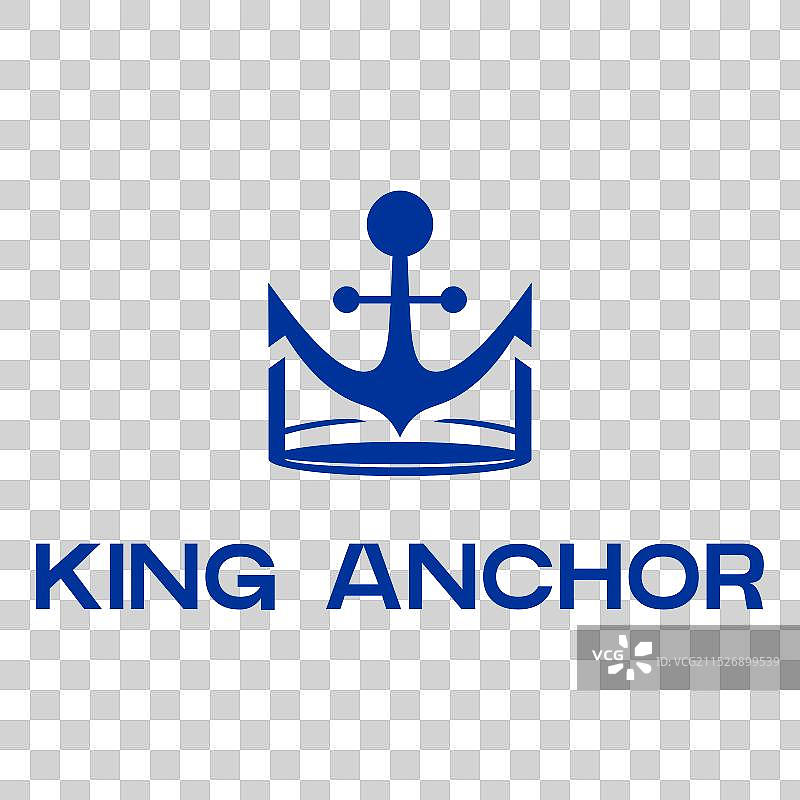 简约风格的锚国王标志设计图片素材