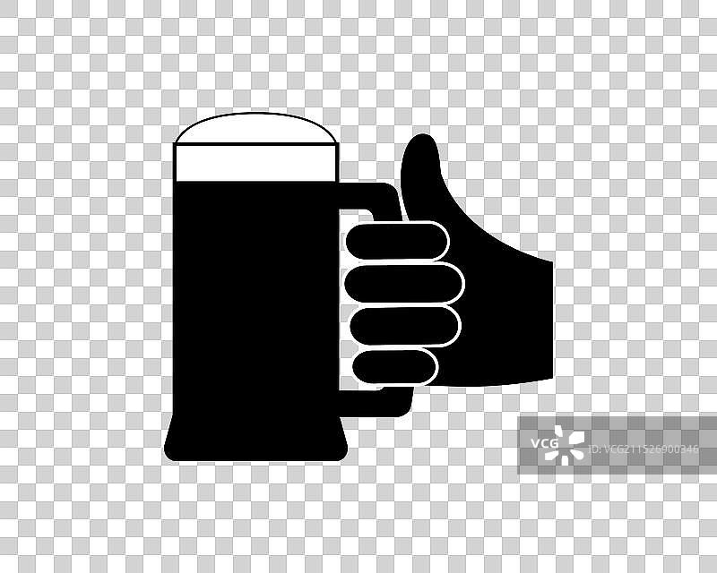 手持大玻璃啤酒杯图片素材