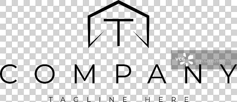 简约字母T房屋房地产标志设计图片素材