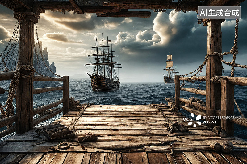【AI数字艺术】海上冒险图片素材