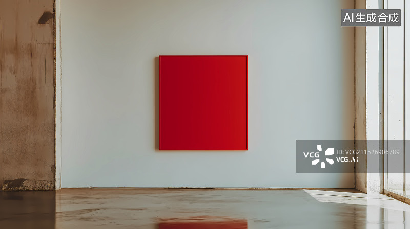 【AI数字艺术】白色背景红色相框图片素材