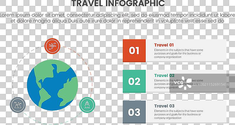 3点式旅行假日信息图图片素材