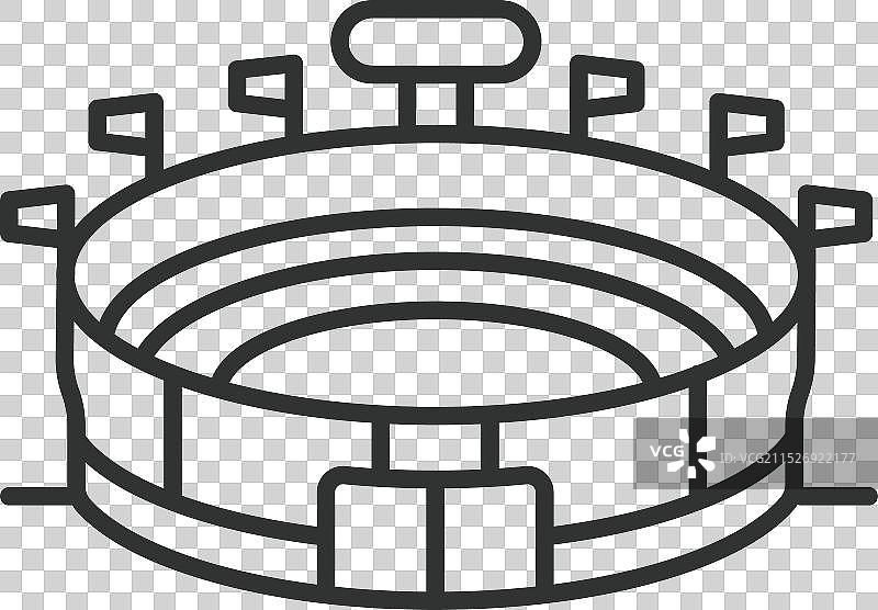 体育场馆建筑线条设计图标图片素材