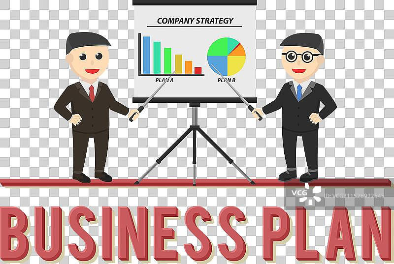 白色背景上的商业计划设计人物图片素材