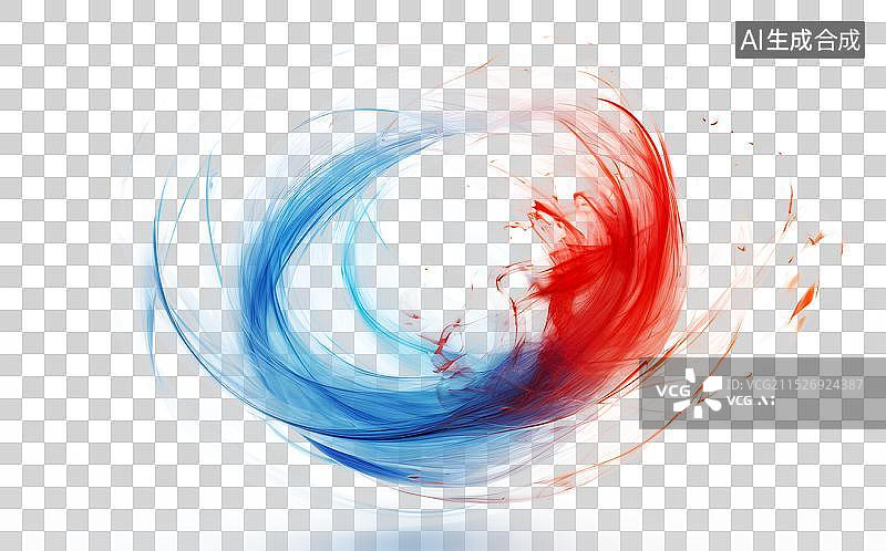 【AI数字艺术】抽象 烟雾感圆形科技插图图片素材